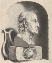 Portrait Bust of Joost van den Vondel, John Lutma (II), 1634-1689