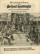 Title print of the pamphlet in 1618 entitled, 'Wonderlijcken Droom Vande School-houdinghe van Mr.