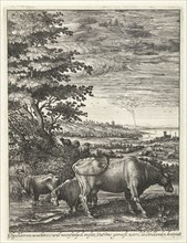 Cows in a landscape, Hendrick Hondius (I), 1644