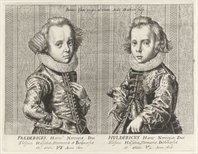 Portraits of Frederick III and Ulrich of Denmark, print maker: Adriaen Matham, Pieter Isaacsz.,