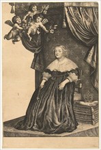 Portrait of Marie de Medici sitting on a throne, Cornelis van Dalen I, unknown, 1639