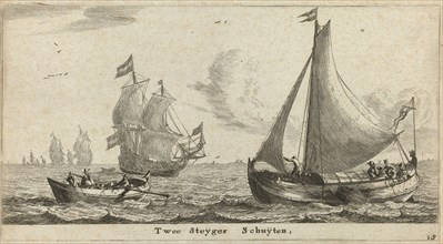 Two landing barges, Reinier Nooms, 1652 - 1654