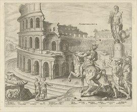 Colosseum in Rome. Philips Galle, Hadrianus Junius, 1572