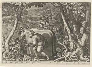 Hunting partridges, Philips Galle, 1578