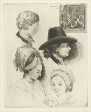 Study Sheet with portraits of Louis Bernard Coclers and his family, Louis Bernard Coclers, 1780