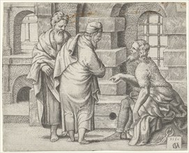 John the Baptist in prison, print maker: Cornelis Massijs, Cornelis Massijs, 1550