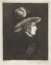 Portrait of a woman with hat, James Hazard, 1758-1787