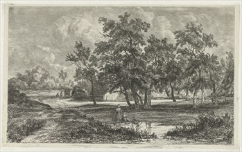 Landscape with farm between the trees. Christiaan Immerzeel, 1818 - 1886