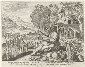 Copres of Egypt as a hermit, Johann Sadeler (I), RaphaÃ«l Sadeler (I), Maerten de Vos, 1583 - 1588