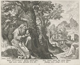 Eulogius the hermit, Johann Sadeler (I), RaphaÃ«l Sadeler (I), Maerten de Vos, 1583 - 1588