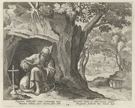 Helias the hermit, Johann Sadeler I, RaphaÃ«l Sadeler I, Maerten de Vos, 1586 - 1588