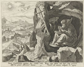 John Cassian as a hermit, Johann Sadeler (I), RaphaÃ«l Sadeler (I), Maerten de Vos, 1583 - 1588
