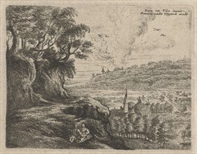 Landscape with a man, woman and child, Philips Augustijn Immenraet, Frans van den Wijngaerde,