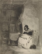 Woman Reading, Petrus Marius Molijn, 1829 - 1849