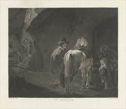Traveler with horse for an inn, Lambertus Antonius Claessens, 1800