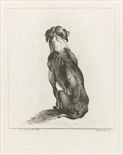 Sitting dog, D. Merrem, 1700 - 1800