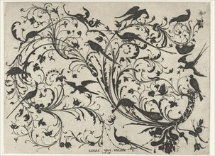 Decoration with flowers and birds, Anonymous, 1616