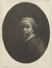Portrait of Rembrandt, print maker: Johannes Pieter de Frey, Rembrandt Harmensz. van Rijn possibly,