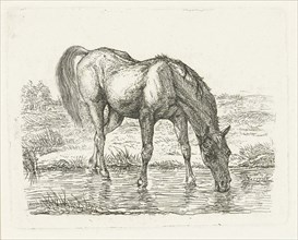 Drinking horse, Jan Dasveldt, 1780 - 1855