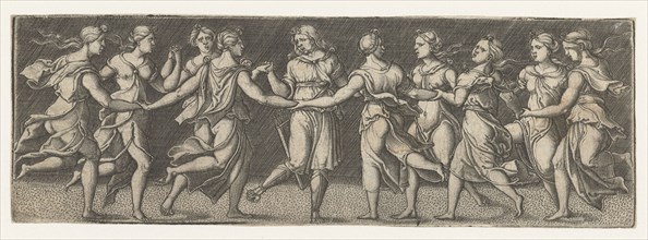 Apollo and the Muses, Monogrammist AC (16e eeuw), 1520 - 1562