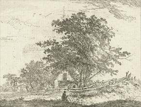Landscape with resting hikers, Hermanus van Brussel, c. 1800 - in or before 1815
