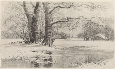 Snowy landscape, Elias Stark, 1888