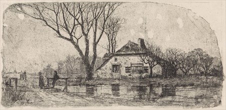 Farm in Tricht, The Netherlands, print maker: Elias Stark, 1887