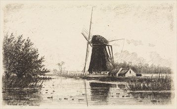 Windmill in Baambrugge, The Netherlands, Elias Stark, 1886