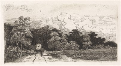 Wagon on a road in Driebergen, The Netherlands, Elias Stark, 1887
