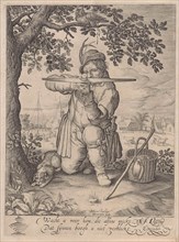Man with a crossbow, Pieter Serwouters, Claes Jansz. Visscher II, 1601-1657