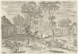 View of Schaerbeek Belgium, Hans Collaert I, Hans Bol, Claes Jansz. Visscher II, 1530 - 1580