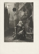 Earl of Leicester flees into a house, print maker: Henricus Wilhelmus Couwenberg, Lodewijk Anthony
