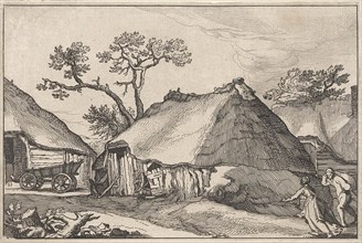 Farm and a wagon, Claes Jansz. Visscher (II), Abraham Bloemaert, Boetius Adamsz. Bolswert, 1620