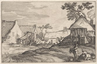 House with yard, print maker: Claes Jansz. Visscher II, Abraham Bloemaert, BoÃ«tius Adamsz.