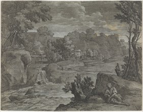 Landscape with river, Abraham Genoels, 1650 - 1723