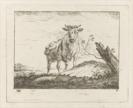 Taurus on riverbank, Johannes Janson, Monogrammist WVA, 1761 - 1834
