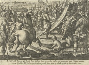 Giovanni de 'Medici and King Francis I, print maker: Hendrick Goltzius attributed to, Jan van der