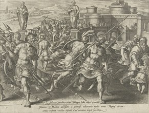 Giovanni de Medici surrounded in Rome, Philips Galle, 1583