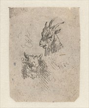 Heads of a goat and a cow, possibly Nicolaes Pietersz. Berchem, 1630 - 1683