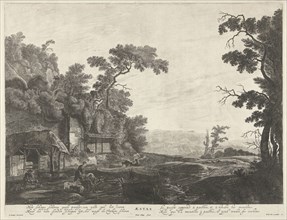 Sheepshearers in a landscape: the summer season, Pieter Nolpe, Frederik de Wit, 1640 - 1706