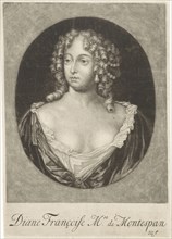 Portrait of FranÃ§oise AthénaÃ¯s de Rochechouart, print maker: Jacob Gole, 1670 - 1724