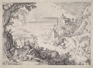 Landscape with the Good Samaritan, Willem van Nieulandt (II), Paul Bril, 1594 - 1635