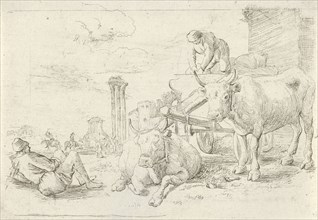 Ox Cart, Jan van Ossenbeeck, 1647 - 1674
