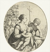 Mary with Christ and John the Baptist, Willem Basse, 1633 - 1672