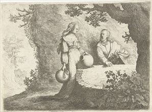 Christ in conversation with the Samaritan woman, Willem Basse, 1633 - 1672