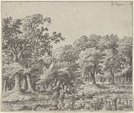 Landscape with boat, Johan de Lagoor, 1635 - 1660