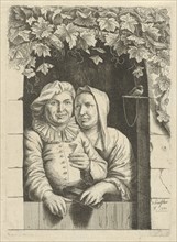 Couple in a doorway, Nicolaes van Haeften, 1701
