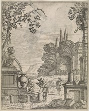 Ruin with walkers, French Geffels, 1659-1671
