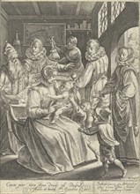 Prodigal son receives his inheritance, Nicolaes de Bruyn, 1581 - 1656