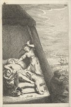 A woman kills a man in his sleep, Willem Basse, Jacob Lescailje, 1648